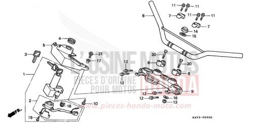 HANDLE PIPE/TOP BRIDGE NX125K de 1989